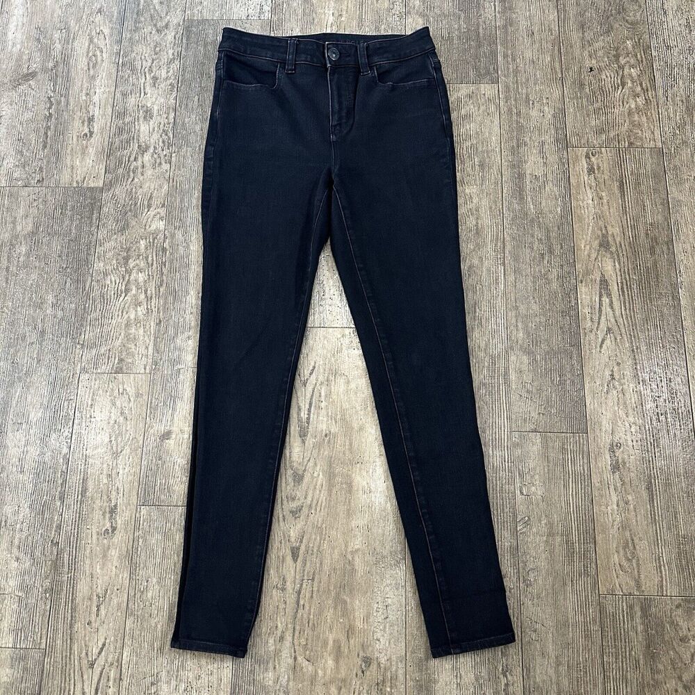 American Eagle HI RISE JEGGING Womens Size 4 Black Jeans Denim Pants 27x28